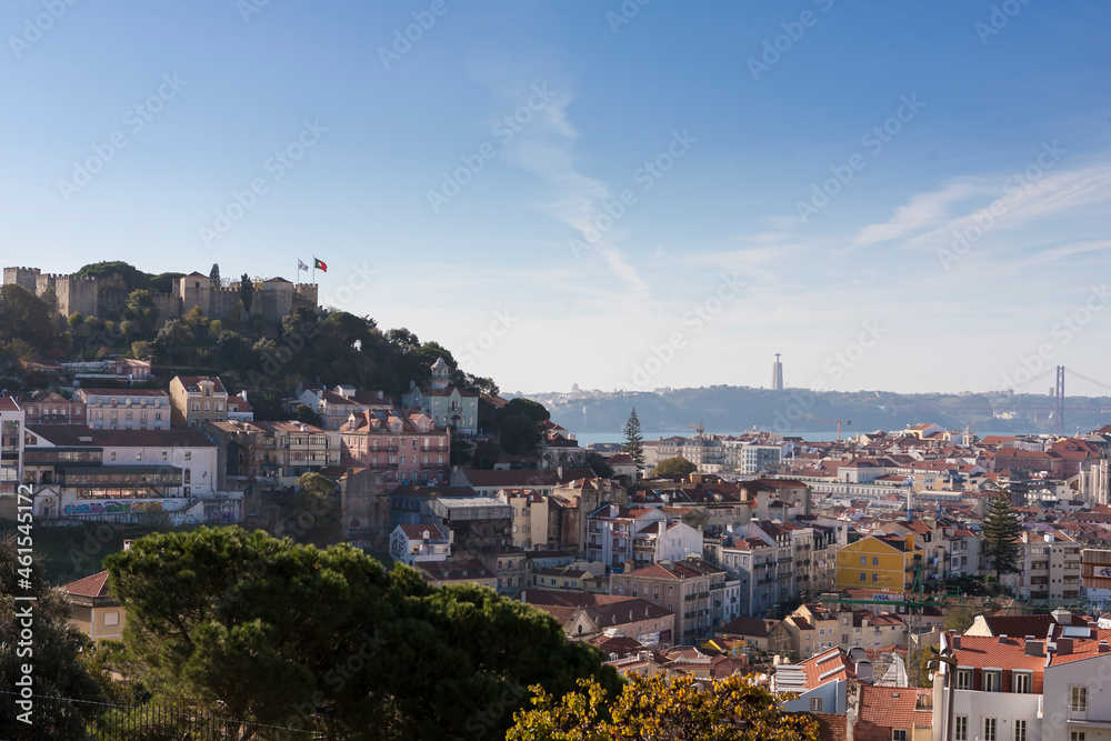View over the city from the Miradouro da Graça, Lisbon, Portugal