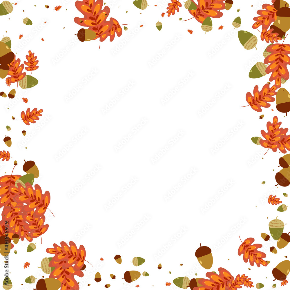 Gold Foliage Background White Vector. Oak Vibrant Frame. Red Leaf. Isolated Texture. Brown Leaves Backdrop. Gold Foliage Background White Vector. Oak Vibrant Frame. Red Leaf. Isolated Texture. Brown Leaves Backdrop.