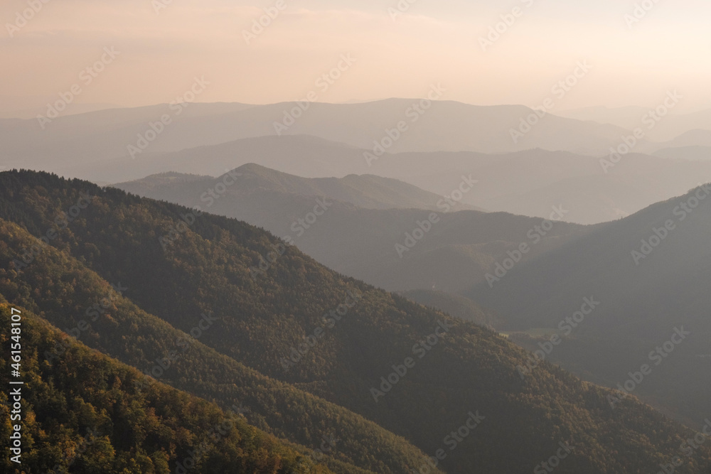 mountains in the morning