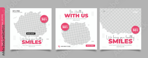 healthy dental care for social media post template banner