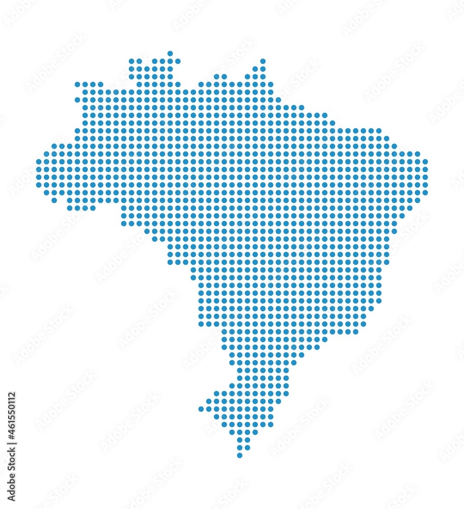 Outline map of Brazil from dots
