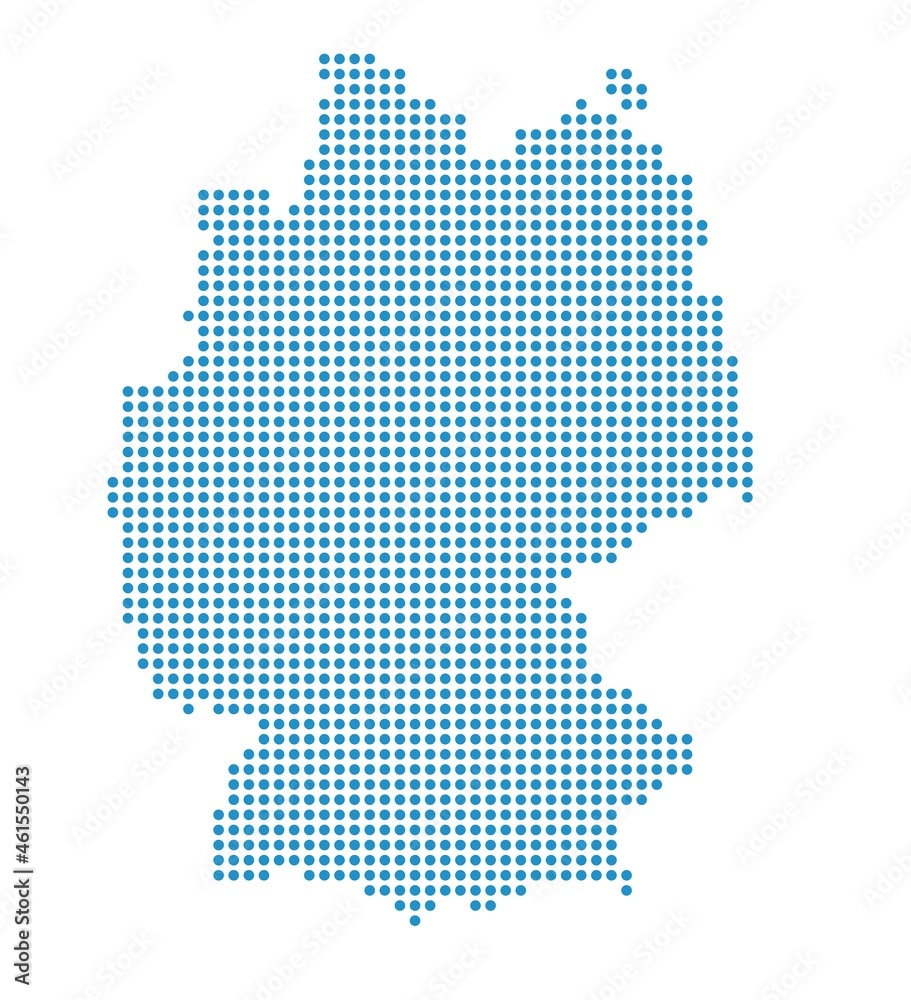 Outline map of Germany from dots