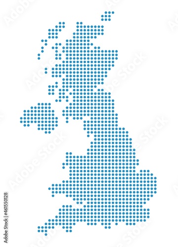 Outline map of Britain from dots
