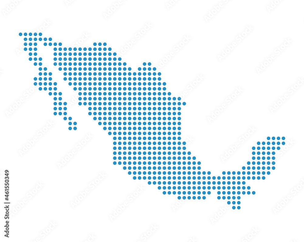 Obraz premium Outline map of Mexico from dots