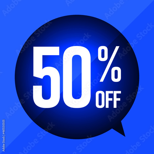 50 % discount blue balloon tag