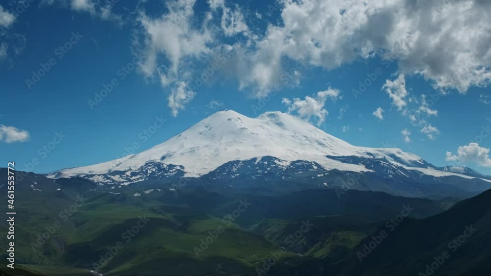 Beautiful view of Mount Elbrus and clouds, North Caucasus mountains, Russia, timelapse 4k
Beautiful view of Mount Elbrus and clouds, North Caucasus mountains, Russia, timelapse 4k