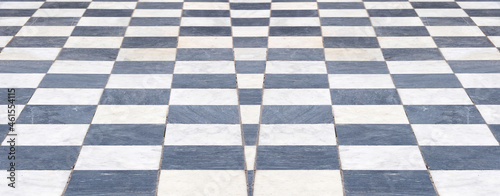 Isolated black and white marble floor "checkerboard"