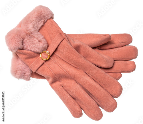 Leather gloves isolated on the white background. Isolate.