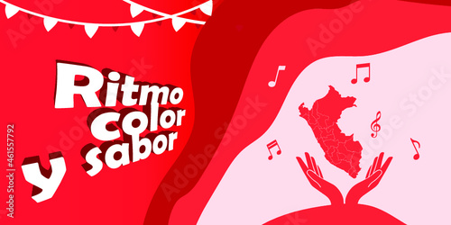Celebración peruana, día de la canción criolla, eslogan ritmo, color y sabor