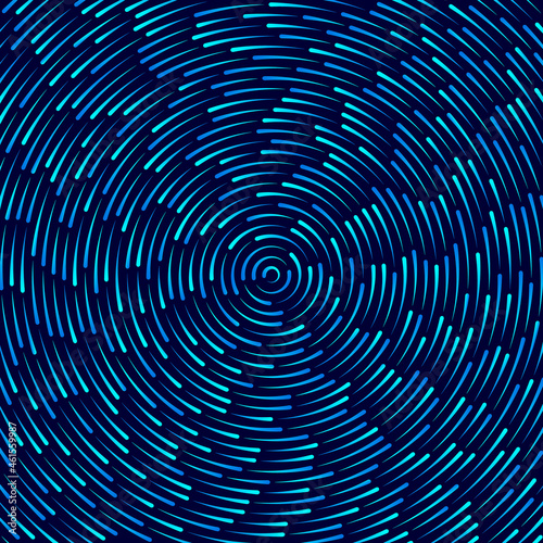 Blue abstract background with lines. Dynamic sea color illustration swirl pattern.