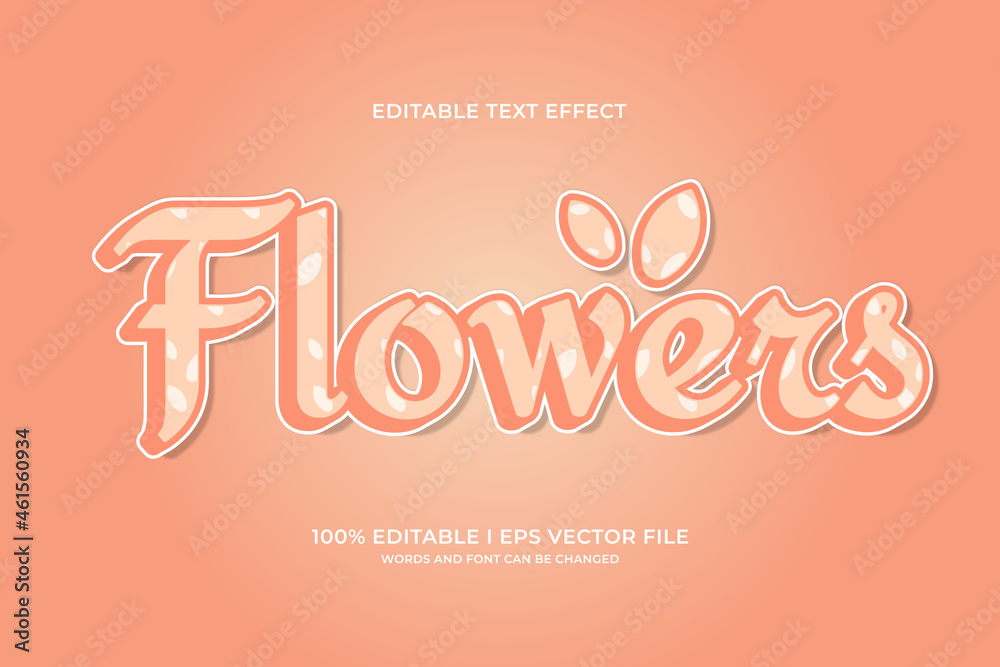 Flowers editable text effect