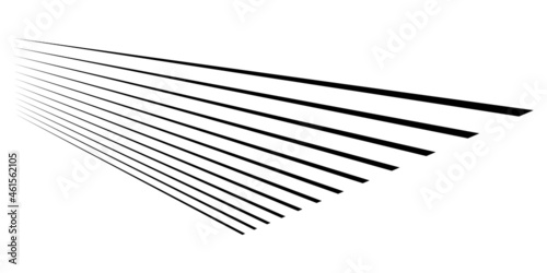 3D straight, parallel dynamic irregular lines, stripes element. Action, burst, speed comic effect lines