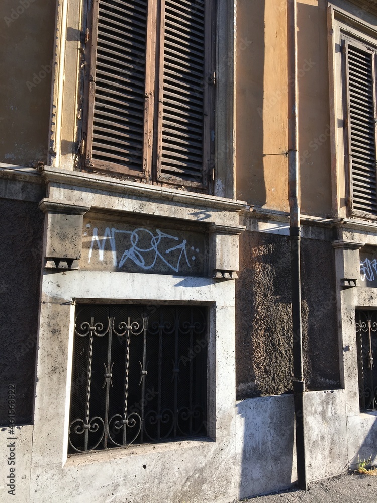 Naklejka premium windows with shutters