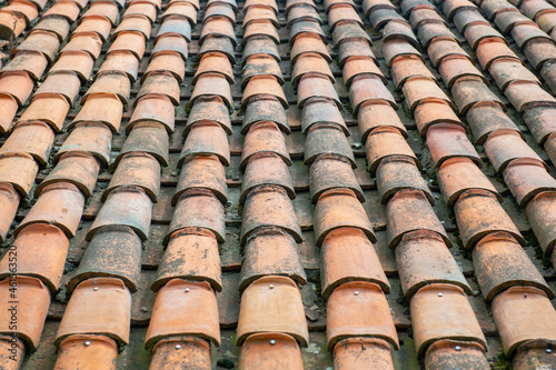 roof of a house made of old red tiles © Vyacheslav