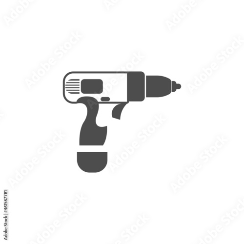 Construction drill icon logo design template