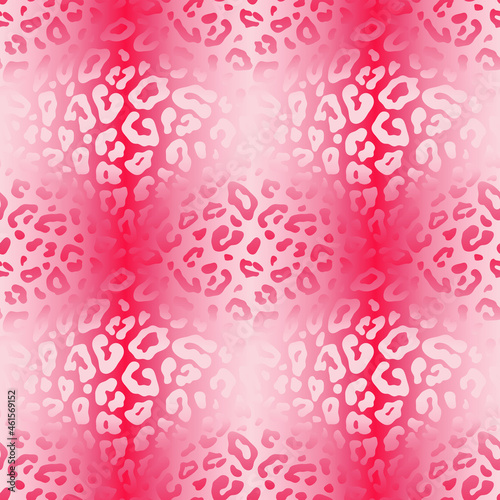 Gradient leopard spots seamless in pink hews. Vector illustration for fashion graphics such as T-shirt prints, leggings, pajamas, fabrics or for home decor such as wallpapers, tablecloths, bedclothes.