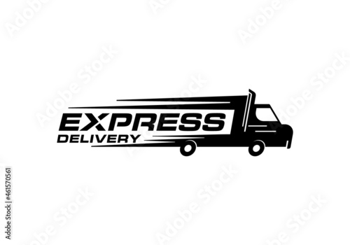 Logistic delivery, truck express fast shipping logo design template