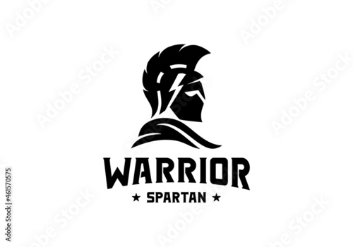 Warrior spartan helmet logo design template inspiration