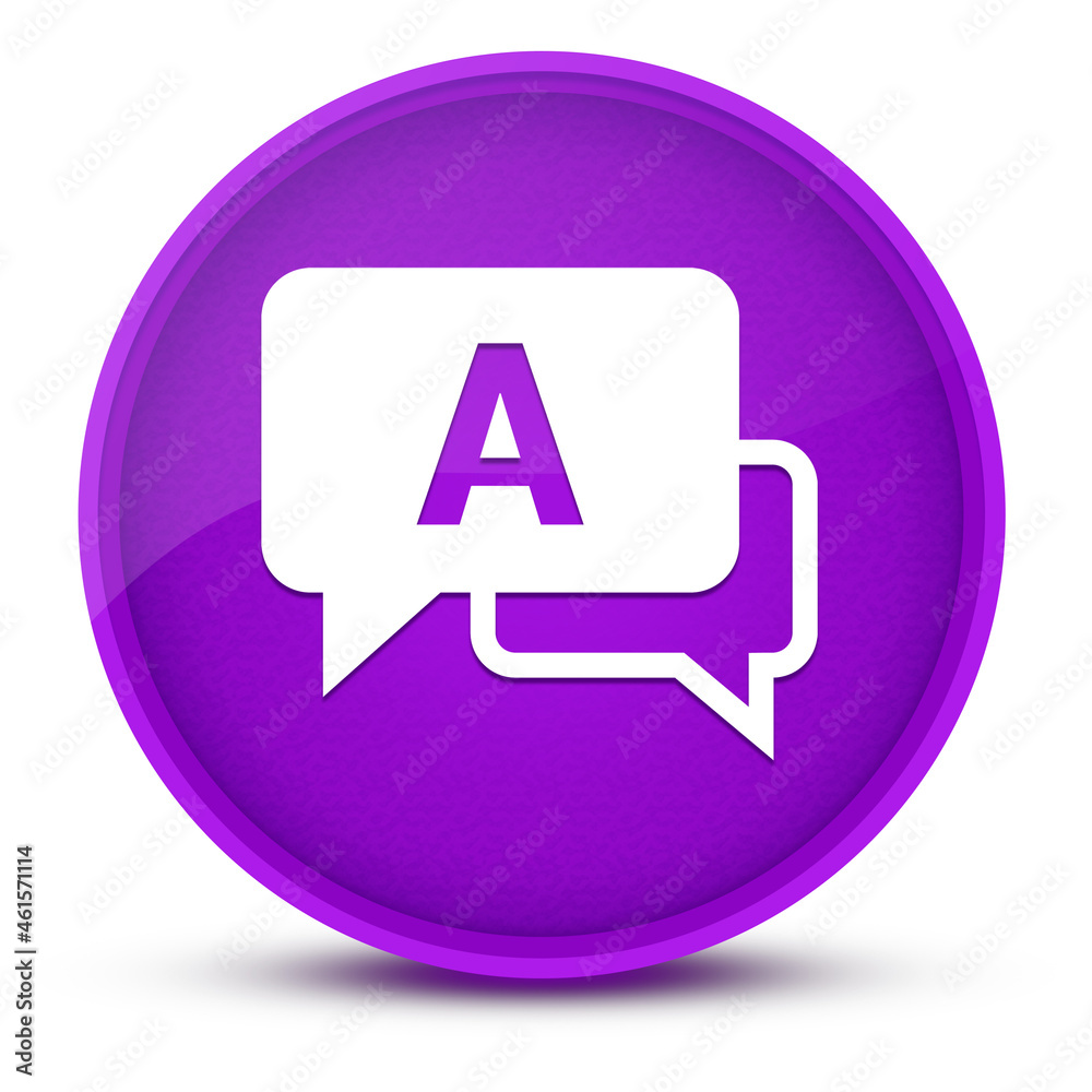 Language luxurious glossy purple round button abstract Language luxurious glossy purple round button abstract