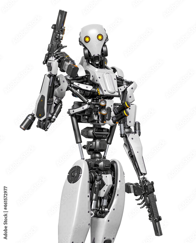 droid soldier is ready for some action and holding a pistol droid soldier is ready for some action and holding a pistol
