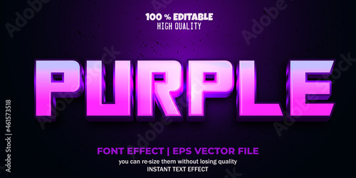 Editable font effect purple text style