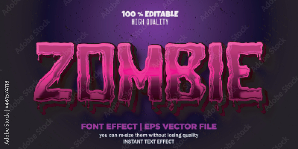 Editable font effect Zombie text style Stock Vector Adobe Stock