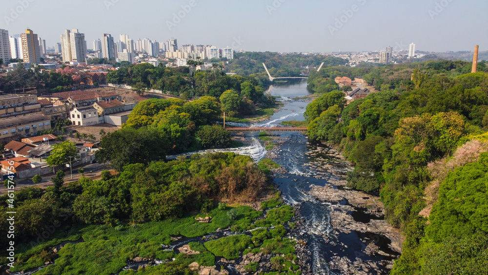Piracicaba river aerial view