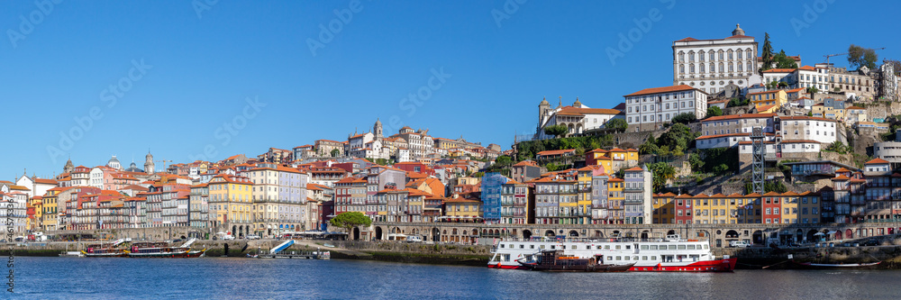 Porto Portugal old town buildings World Heritage with Douro river travel panorama