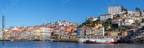 Porto Portugal old town buildings World Heritage with Douro river travel panorama