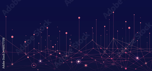 Big data visual information background. Social network concept. Connection vector background.