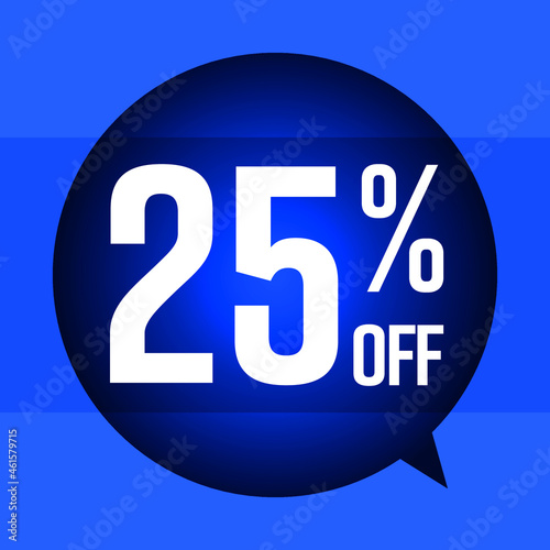 25 % discount blue balloon tag