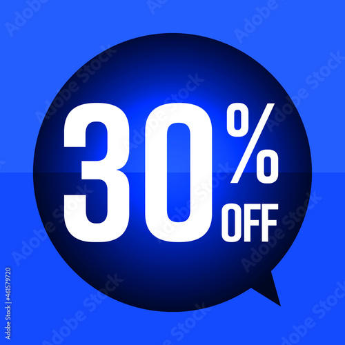 30 % discount blue balloon tag
