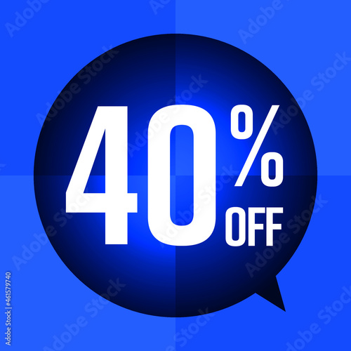 40 % discount blue balloon tag