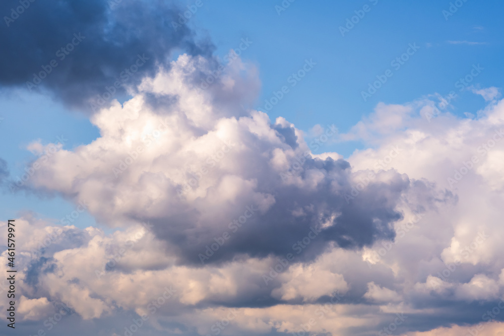 Blue sky background with big white striped clouds. blue sky panorama may use for sky replacement Blue sky background with big white striped clouds. blue sky panorama may use for sky replacement