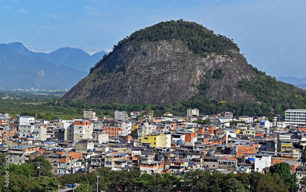 Sky, mountain and favela in Rio de Janeiro