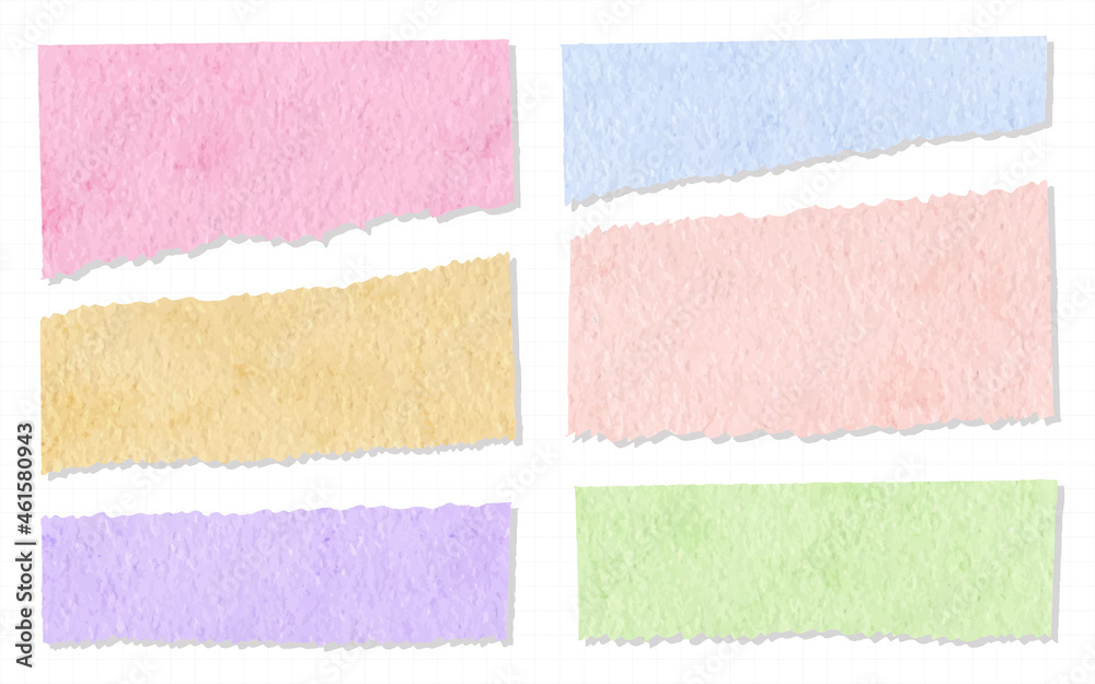 Fototapeta premium Collection of lovely washi tapes Hand Painted Watercolor