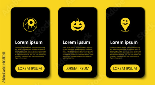 Set Happy Halloween holiday, Pumpkin and Eye. Business infographic template. Vector
