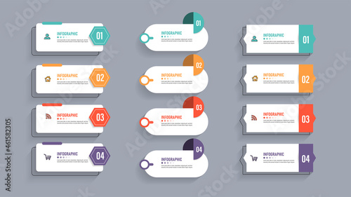 Infographics element collection with flat style. minimal banner. vector illustration.