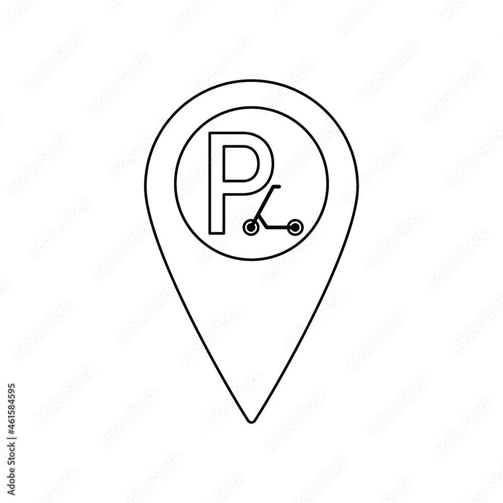 parking for Kick scooter icon vector parking for Kick scooter icon vector