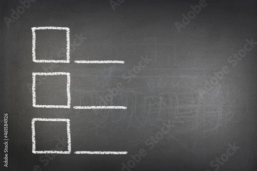 Check boxes on chalkboard