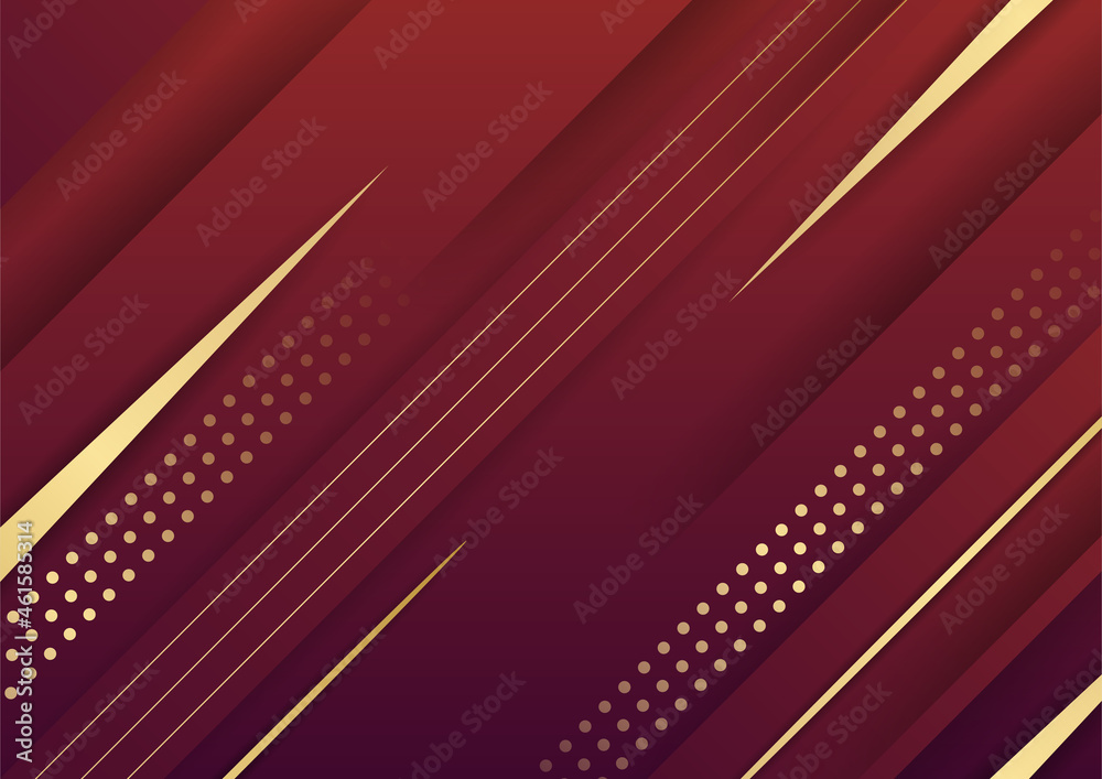 Dark red gradient background with gold shiny element decoration for presentation design. Vector illustration for banner, poster, cover template background and more Dark red gradient background with gold shiny element decoration for presentation design. Vector illustration for banner, poster, cover template background and more