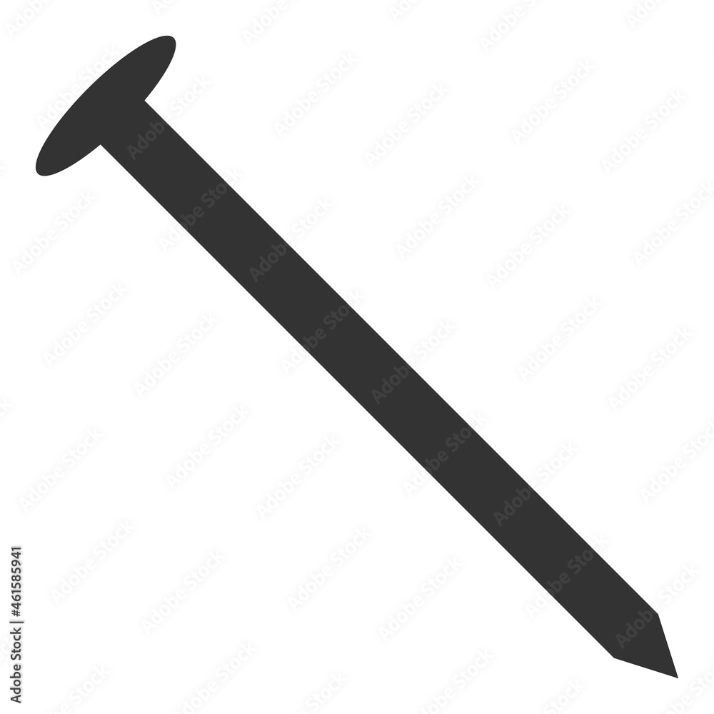 Steel nail icon with flat style. Isolated vector steel nail icon image, simple style. Steel nail icon with flat style. Isolated vector steel nail icon image, simple style.