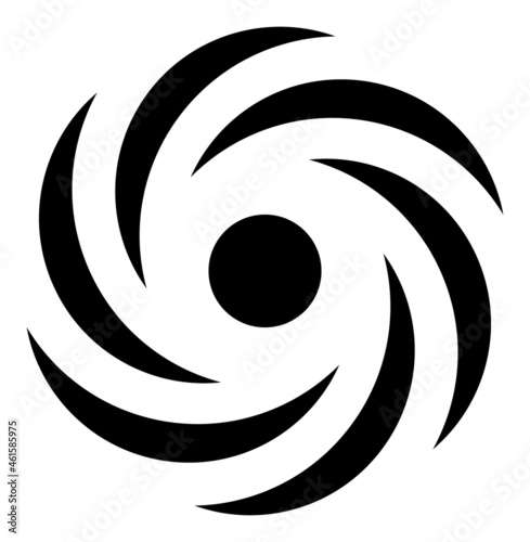 Cyclone rotation icon with flat style. Isolated vector cyclone rotation icon image, simple style.