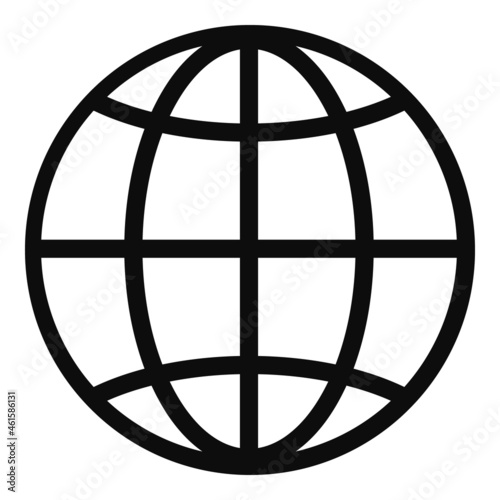 Globe icon with flat style. Isolated vector globe icon image  simple style.