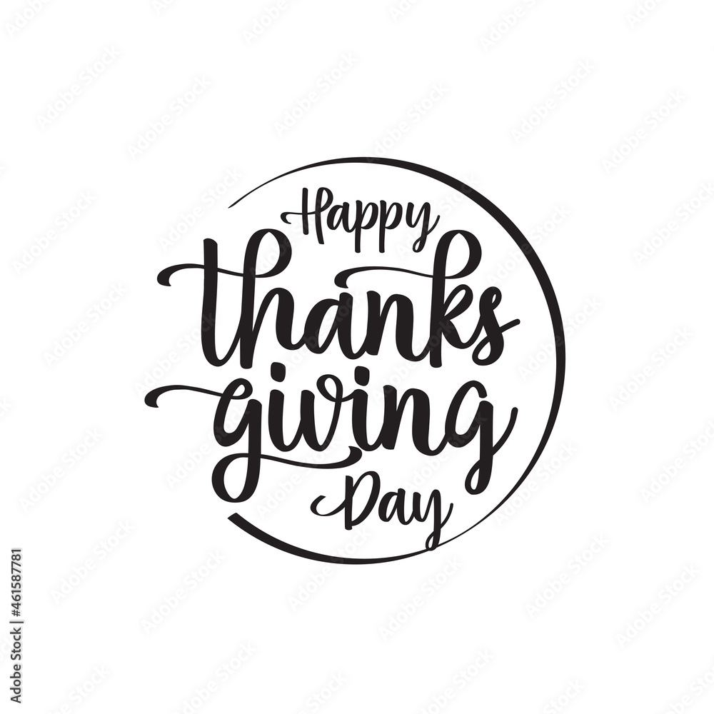 Happy Thanksgiving Day typography circle style vector Happy Thanksgiving Day typography circle style vector