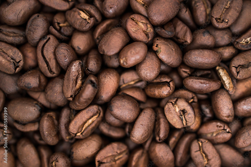 close-up of coffee beans in packaging bag, simple ingredients concept close-up of coffee beans in packaging bag, simple ingredients concept