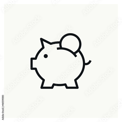 Piggy bank money icon vector