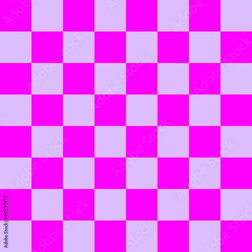 Checkerboard 8 by 8. Lavender and Magenta colors of checkerboard. Chessboard, checkerboard texture. Squares pattern. Background.