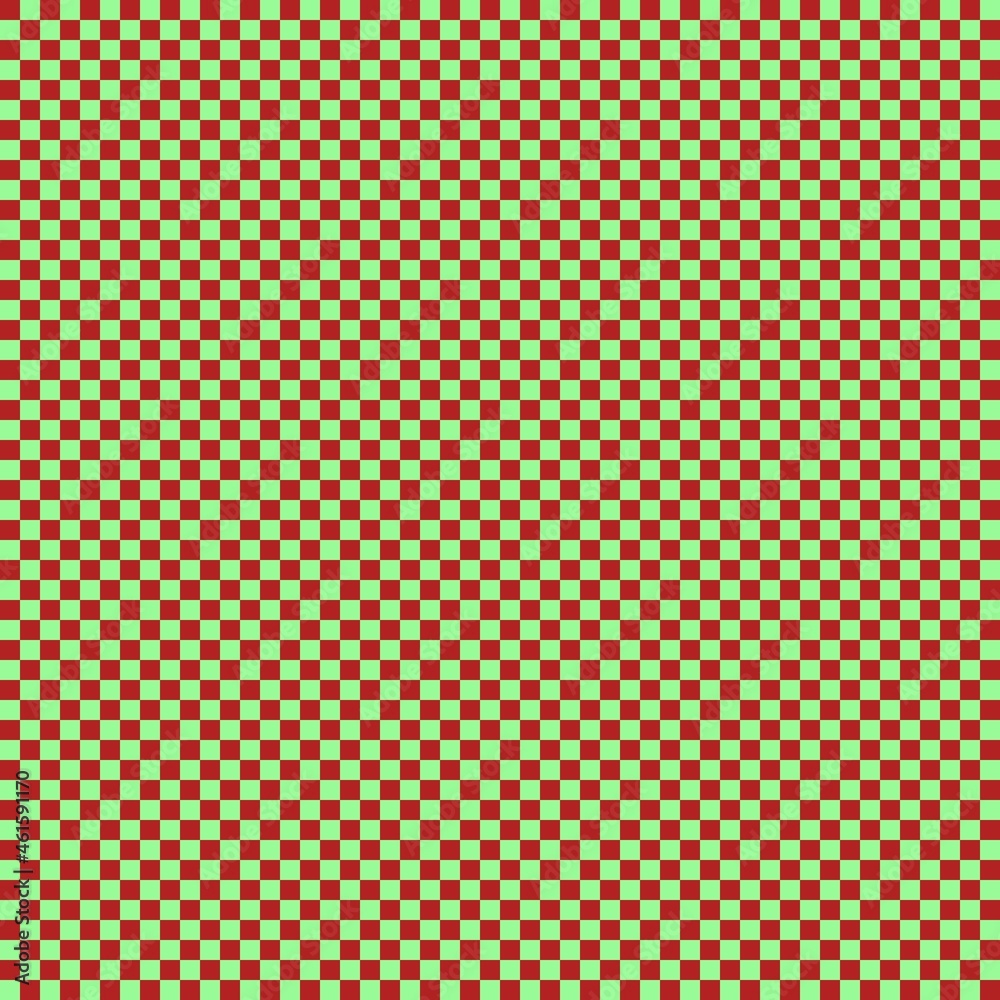 Checkerboard with very small squares. Pale Green and Fire brick colors of checkerboard. Chessboard, checkerboard texture. Squares pattern. Background. Checkerboard with very small squares. Pale Green and Fire brick colors of checkerboard. Chessboard, checkerboard texture. Squares pattern. Background.