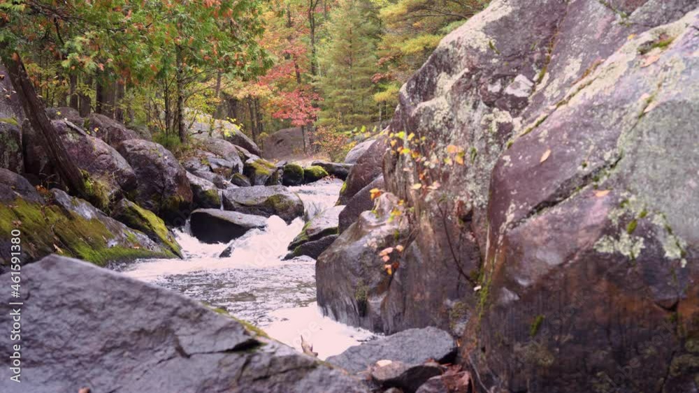 Closeup of Daves Falls in Amberg Wisconsin in October Closeup of Daves Falls in Amberg Wisconsin in October